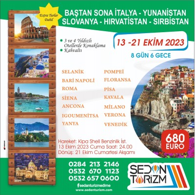 BAŞTAN SONA İTALYA TURU 13-21 EKİM 2023 