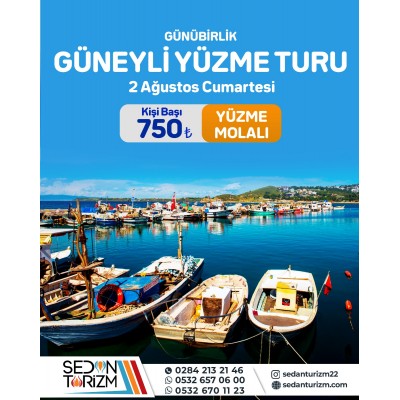 GÜNÜBİRLİK  GÜNEYLİ KOYU’NDA YÜZME TURU 02-10 AĞUSTOS  2025
