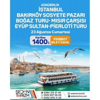 GÜNÜBİRLİK  İSTANBUL ALIŞVERİŞ  TURU 23 AĞUSTOS 2025
