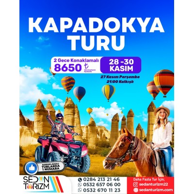 KAPADOKYA TURU 27-30 KASIM 2025 KAPADOKYA TURU 27-30 KASIM 2025