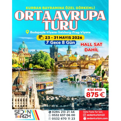 KURBAN BAYRAMI’NDA  ORTA AVRUPA TURU 23-31 MAYIS 2026