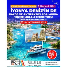 PAXOS & ANTİPAXOS ADALARI FARKIYLA EGE’NİN İNCİLERİ 15-19 TEMMUZ 2026 PAXOS & ANTİPAXOS ADALARI FARKIYLA EGE’NİN İNCİLERİ 15-19 TEMMUZ 2026